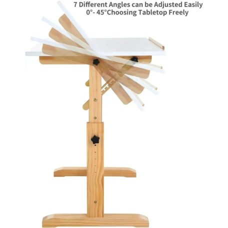 Rajz- és Festőasztal, állítható rajzszékkel - MEEDEN Natural Wood Drafting Table & Stool Set