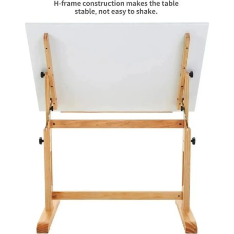 Rajz- és Festőasztal, állítható rajzszékkel - MEEDEN Natural Wood Drafting Table & Stool Set