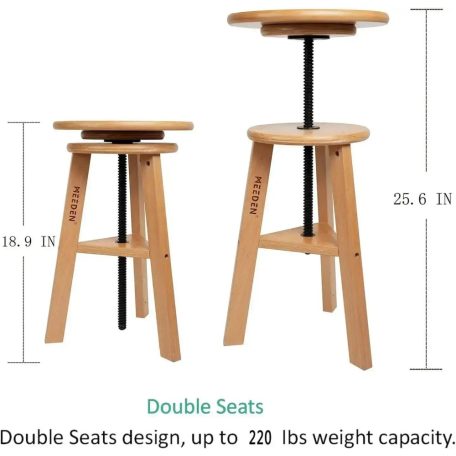 Rajz- és Festőasztal, állítható rajzszékkel - MEEDEN Natural Wood Drafting Table & Stool Set