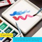 Színkeverő paletta - MEEDEN 12-lyukú kerámia paletta fedéllel