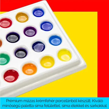 Színkeverő paletta -  MEEDEN 24-lyukú kerámia paletta fedéllel