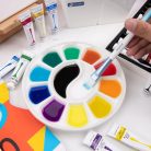 Színkeverő paletta - MEEDEN 12-Well Round Porcelain Palette