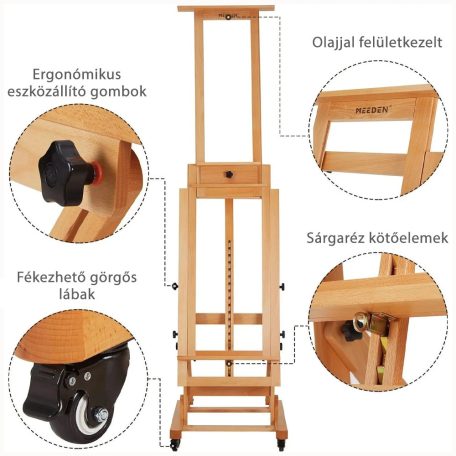 Festőállvány, műtermi - MEEDEN Deluxe Multi-Function Heavy Duty H-Frame Studio Easel