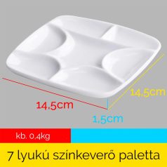   Színkeverő paletta - MEEDEN 7-Well Square White Ceramic Palette