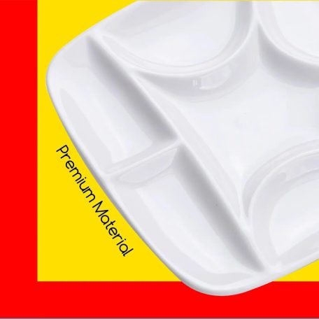 Színkeverő paletta - MEEDEN 7-Well Square White Ceramic Palette