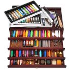 Festődoboz, dió - MEEDEN 4-Drawer Art Supply Storage Box