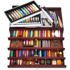 Festődoboz, dió - MEEDEN 4-Drawer Art Supply Storage Box