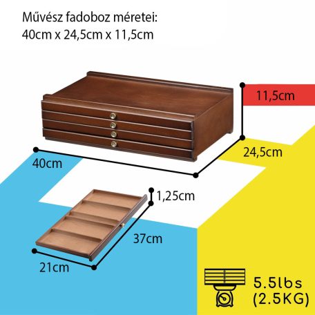 Festődoboz, dió - MEEDEN 4-Drawer Art Supply Storage Box