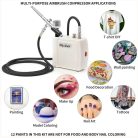 Airbrush készlet - MEEDEN Black Mini Airbrush Kit, Dual-Action Gravity Feed 0.5mm Airbrush, 12 Colors Airbrush Paint Set