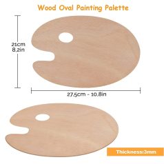   Színkeverő paletta fából, ovális - MEEDEN Wooden Palette 10,8x8,2x0,14 inch - Oval