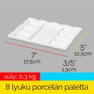 Színkeverő porcelán paletta - MEEDEN 8-Well Ceramic Artist festőpaletta, 17,5 x 12,5 cm