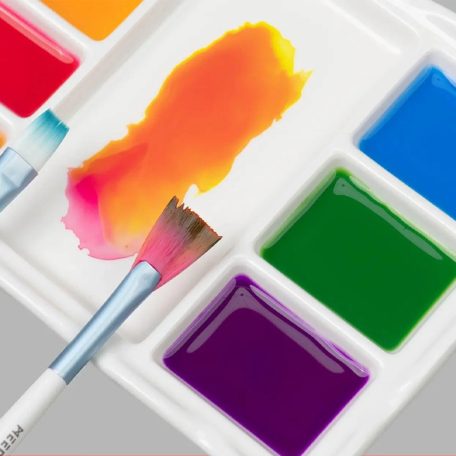 Színkeverő porcelán paletta - MEEDEN 8-Well Ceramic Artist festőpaletta, 17,5 x 12,5 cm