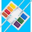 Színkeverő porcelán paletta - MEEDEN 8-Well Ceramic Artist festőpaletta, 17,5 x 12,5 cm