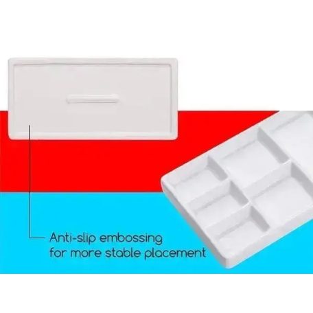 Színkeverő porcelán paletta - MEEDEN 9-Well Ceramic Artist festőpaletta, 17 x 8 cm