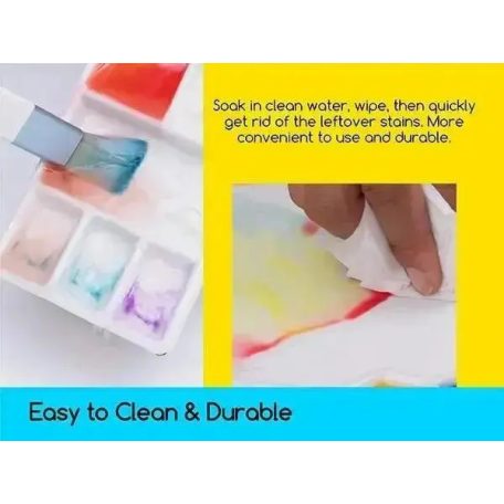 Színkeverő porcelán paletta - MEEDEN 9-Well Ceramic Artist festőpaletta, 17 x 8 cm