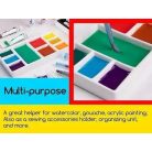 Színkeverő porcelán paletta - MEEDEN 9-Well Ceramic Artist festőpaletta, 17 x 8 cm