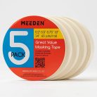 Festőszalag készlet - MEEDEN 5 Pack Art Tape 0.2",0.5",0.75",1.0",1.4" (55m) maszkolószalag