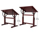 Rajz- és Festőasztal - MEEDEN Vintage Wood Drafting Table, Walnut Color