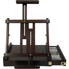 M-ART Professzionális asztali festőállvány, fiókos festődobozzal - Dióbarna