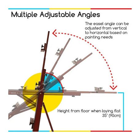 Festőállvány, műtermi, összecsukható, gurítható - MEEDEN Versatile H-Frame Studio Easel