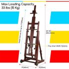 Festőállvány, műtermi, összecsukható, gurítható - MEEDEN Versatile H-Frame Studio Easel