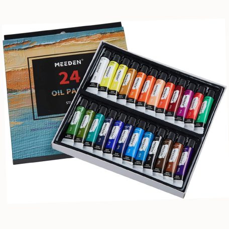 Olajfestő készlet asztali festőállvánnyal - MEEDEN Oil Painting Set with Solid Beech Wood Table Easel