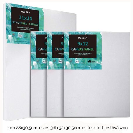 Olajfestő készlet asztali festőállvánnyal - MEEDEN Oil Painting Set with Solid Beech Wood Table Easel