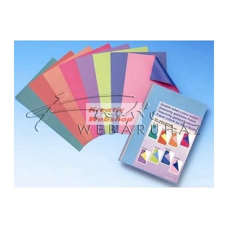 Kartonpapír - Különböző színű oldalú kartonpapír csomag, Pasztell színek