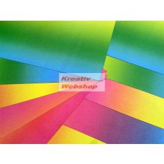   Kartonpapír - Élénk színátmenetes karton csomag 20x30cm, 10 lap - Szivárványkarton