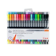   Royal Tűfilc 0,4 mm + Ecsetfilc készlet - Háromszög alakú tolltest - Royal Dual-Tip Fineliner + Brush Tip - 36 színű készlet