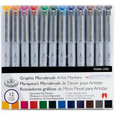   Pigment Marker készlet - Royal & Langnickel Microbrush Artist Markers  - 12 színű készlet
