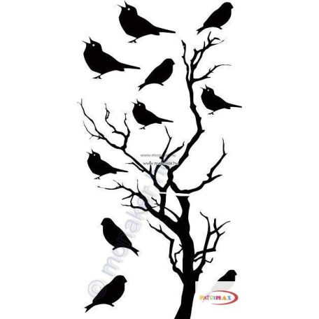 Fekete falmatrica - Madarak ülnek a fán