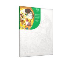   Számozott kifestő készlet vászonra 35x45 cm - Akrilfestékkel, ecsetekkel, felnőtteknek - Klimt: Csók
