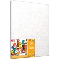 Számozott kifestő készlet vászonra 35x45 cm - Akrilfestékkel, felnőtteknek - Sok sok cica
