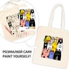 Kifestő készlet vászontáskára 38x42 cm, Számozott - Akrilfestékkel, ecsetekkel, felnőtteknek - Sok sok cica