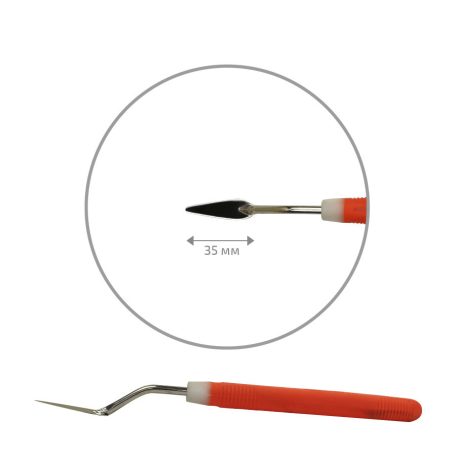 RGM Modern Festőkés narancs színű gumi nyéllel - 002 Csepp alakú 4 cm