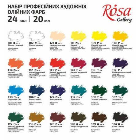Olajfesték készlet - Rósa Gallery - 24 x 20 ml tubusos - kartondobozban