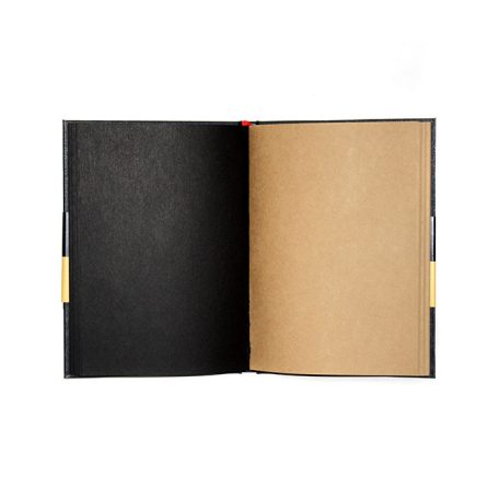 ROSA Studio Keményborítós Vázlatkönyv - Fekete és Kraft vázlatpapírral, A5, 96 lap, 80g - Fekete bor