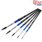 Mókusszőr művészecsetkészlet - Rósa Studio mókusszőr, kerek hegyes ecsetek akvarellhez - 5 db-os