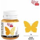 Metálszínű akrilfesték - Rósa Talent 20 ml tégelyes - Arany