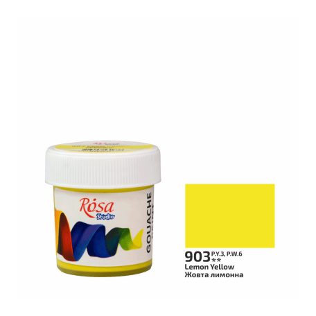Rósa Gouache Studio színenként - 20 ml tégelyes - Citromsárga - 903