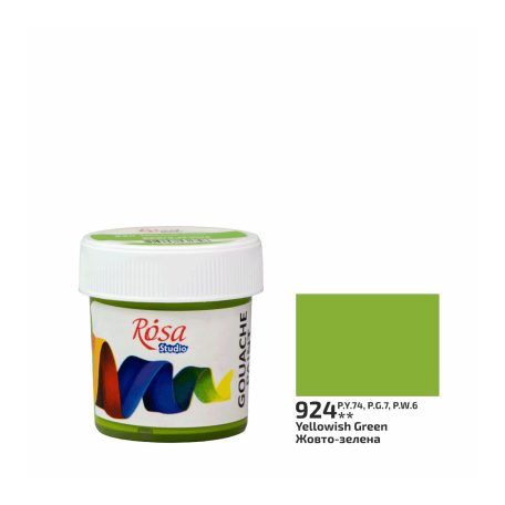 Rósa Gouache Studio színenként - 20 ml tégelyes - Sárgászöld - 924