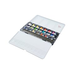   Akvarellfesték készlet, szilkés - Rósa Gallery Modern - 21 x 2,5 ml - fémdobozos