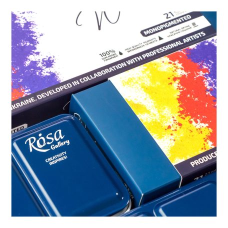 Akvarellfesték készlet, szilkés - Rósa Gallery Monopigment - 21 x 2,5 ml - fémdobozos