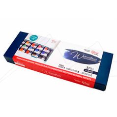 Akvarellfesték készlet, szilkés - Rósa Gallery Classic - 21 x 2,5 ml - fémdobozos