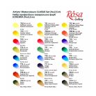 Akvarellfesték készlet, szilkés - Rósa Gallery Romantic - 21 x 2,5 ml - fémdobozban