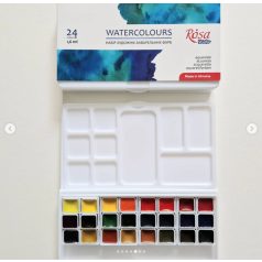   Akvarellfesték készlet, szilkés - Rósa Studio - 24 x 1,6 ml - praktikus műanyag dobozban