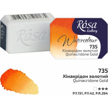 Rósa Gallery akvarell festék - egész szilke 2,5 ml - Kinakridon arany 735