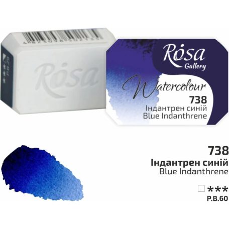 Rósa Gallery akvarell festék - egész szilke 2,5 ml - Indantrénkék 738