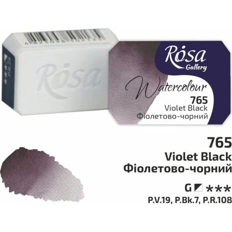 Rósa Gallery akvarell festék - egész szilke 2,5 ml - Ibolyás fekete 765